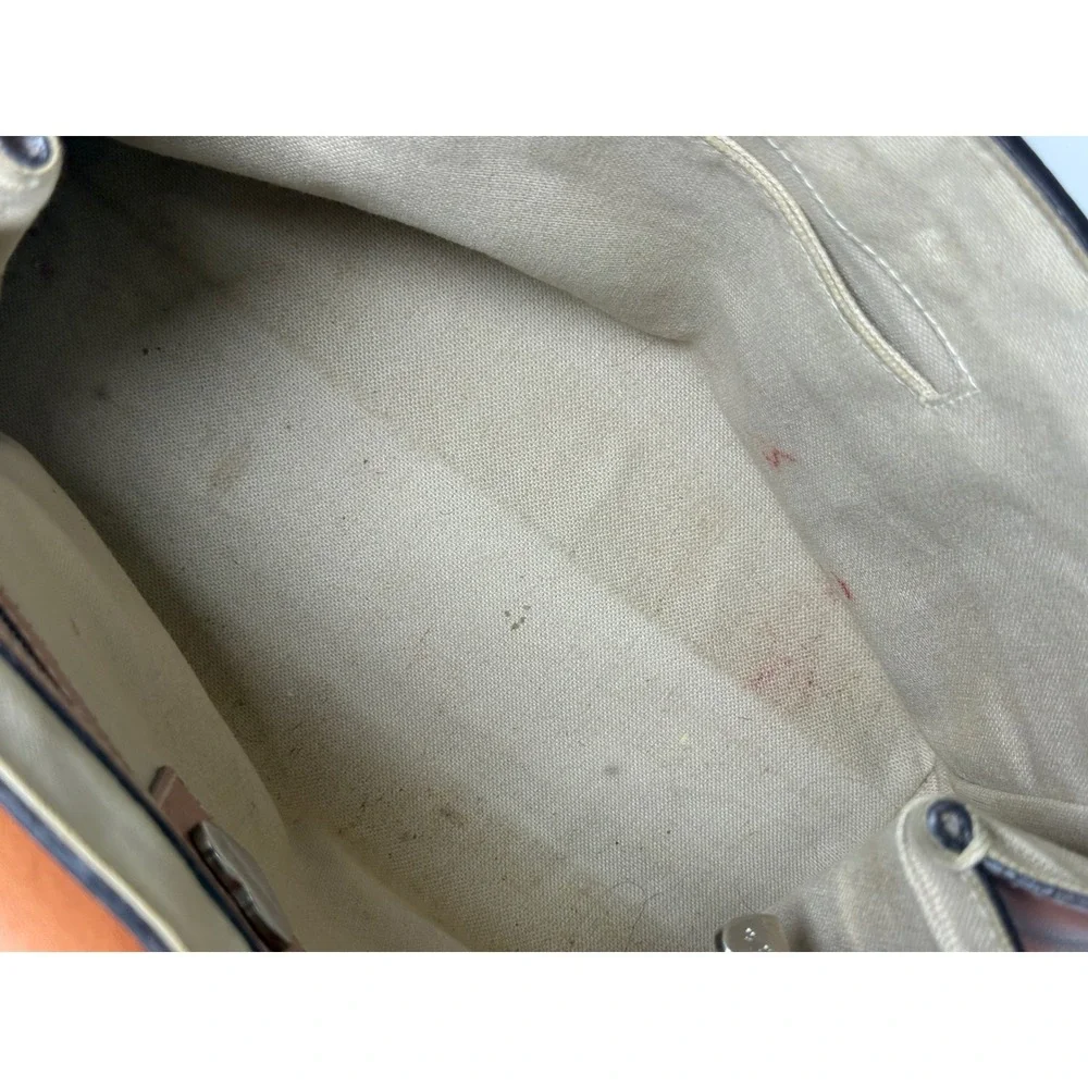 Luella Bartley Gisele Tan Leather Satchel Heart Charms Handle Bag Y2K Vtg Purse